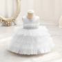 Conyson Lovely Floral Sleeveless Dress Toddler Infant Newborn Layered Pearl Princess Dress Ombre Cute Party Dress