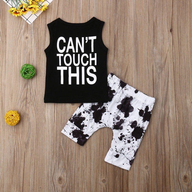 Conyson ins summer infant Boy Casual vest tshirt 2 Pieces short Toddler baby children boy clothes kids wear Fashion clothing Set