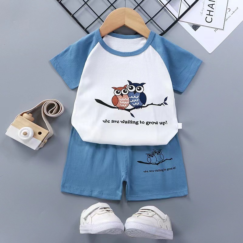 Conyson Casual Style Kids Boys Girls Spring Summer 100% Cotton Short Sleeve Children Clothing Sets Boys Cartoon T-shirt Set