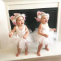 Conyson Wholesale Sleeveless O-neck Patchwork Sweet Dresses Solid Outfits Baby Girls Mesh Tulle Fluffy Tutu Dress