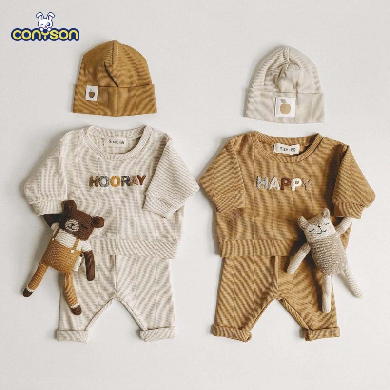 Conyson Spring Fashion Baby Children's Clothing Baby Girl Boy Clothes Set Newborn Sweatshirt + Pants Kids Suit Outfit