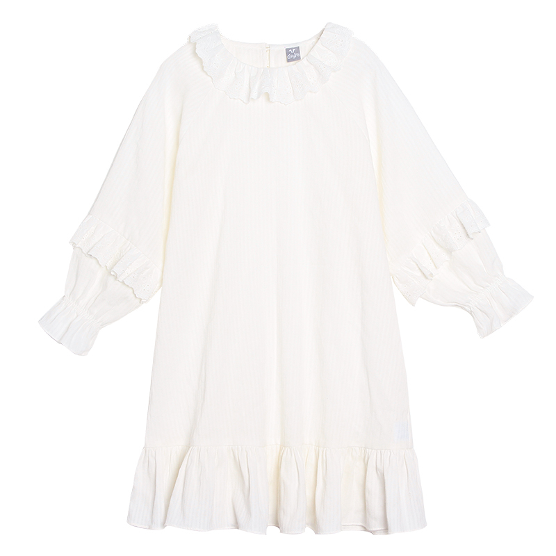 hot sale New fashion cotton lace ruffle nightgowns for girls kids clothes girl's dress