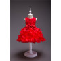 Wholesale Summer Children Dress Exquisite Girl Fluffy Layered Princess Wedding Dress Bow Cute Dress