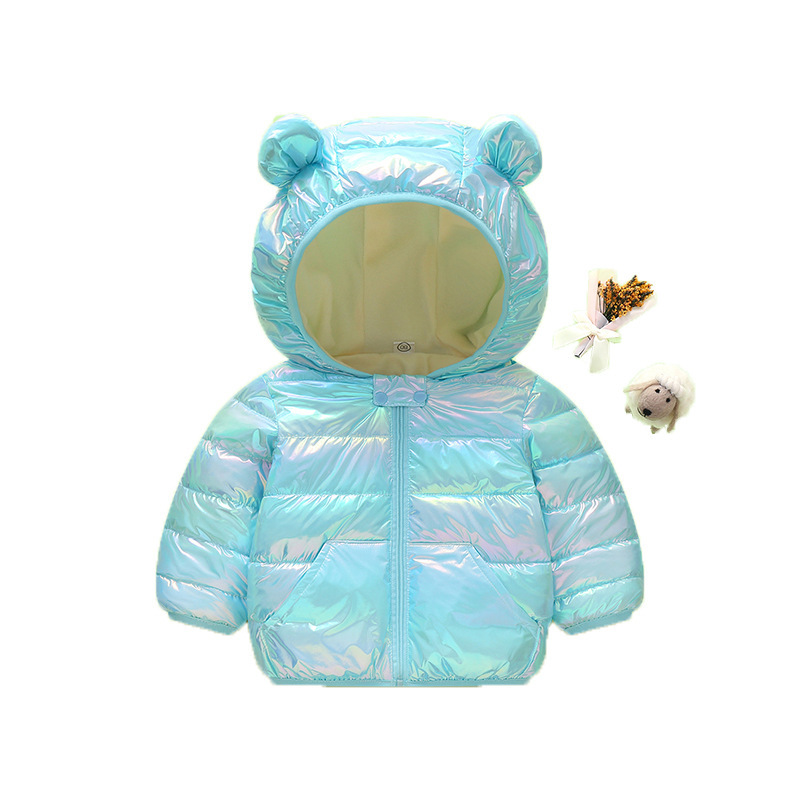 Conyson rts fashion New Design Girls Winter Hoodie tie-dye Children's Cute bear Ears Hooded clothing Girls Winter down jacket