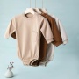 Conyson Wholesale New Autumn baby High Quality romper Solid Cotton Long Sleeve Infant Baby sweatshirt Romper