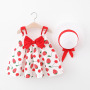 Wholesale Bohemian Collarless Woven Korean Baby Girls New Floral Two Piece Set Princess Dress