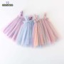 conyson wholesale new fashion sleeveless formal clothes party sequins sling strap frock summer tulle baby girls dress