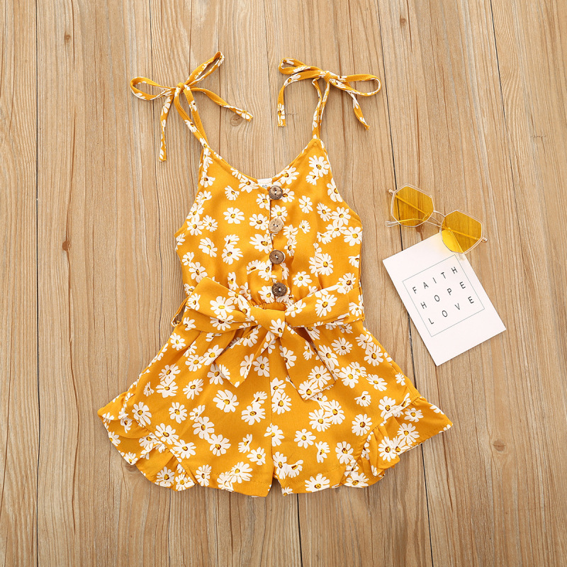Conyson hot sale Summer Newborn Girl print flower Baby Girl leisure Cotton Sleeveless Mesh Newborn Casual rompers