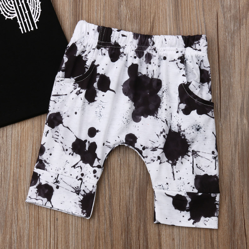Conyson ins summer infant Boy Casual vest tshirt 2 Pieces short Toddler baby children boy clothes kids wear Fashion clothing Set