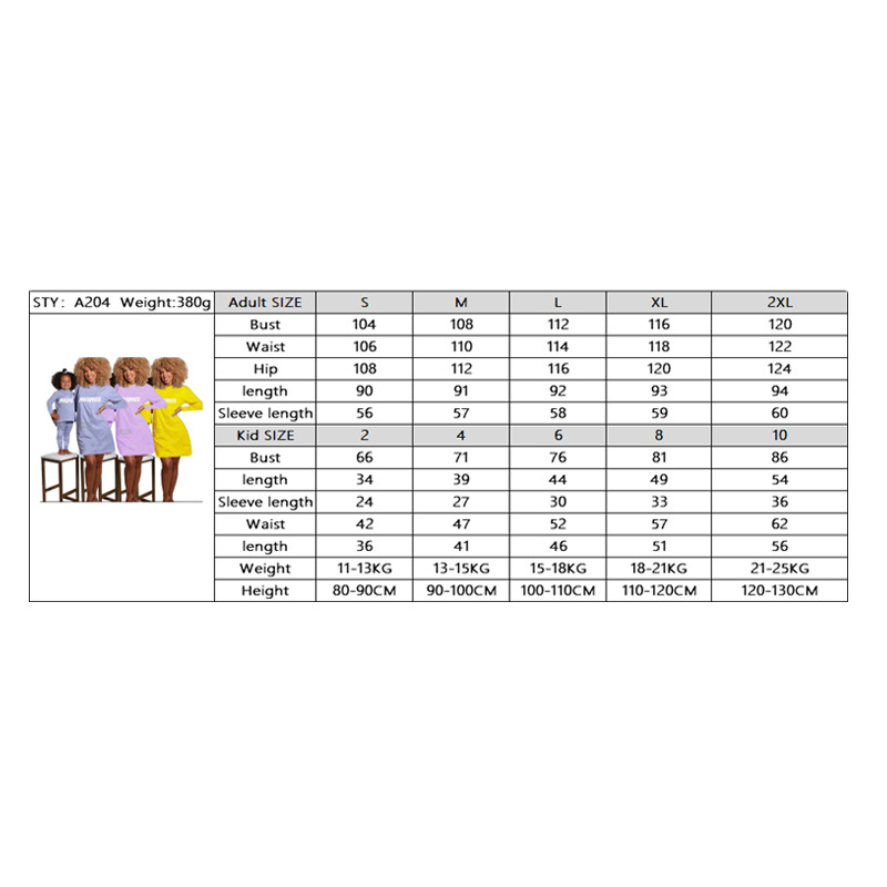 Custom Summer Cotton Little Girls Solid Pajama Mother And Daughter Dress Family Parent-Child Clothing Sets