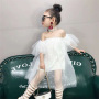 New Style Girl Skirt Dress Off-the-shoulder Mesh Fairy Girl Summer Clothes Pure Cotton Girls Skirt