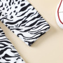 Conyson Infant Baby Girls Spring Casual Dress Leopard Zebra Print Mock-Neck Long Sleeves Outfit Little Girls Knee-Length Dresses