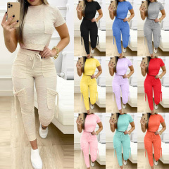 Conyson 2023 High Quality Women Jogger Sweat Shirt Matching Plain Set Clothing 2 Piece Tracksuit Set Women And Ladies Summer set