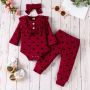 High Quality Children's Love Bow Costume Baby Long Sleeved Triangle Jumpsuit Baby Romper With Headwear