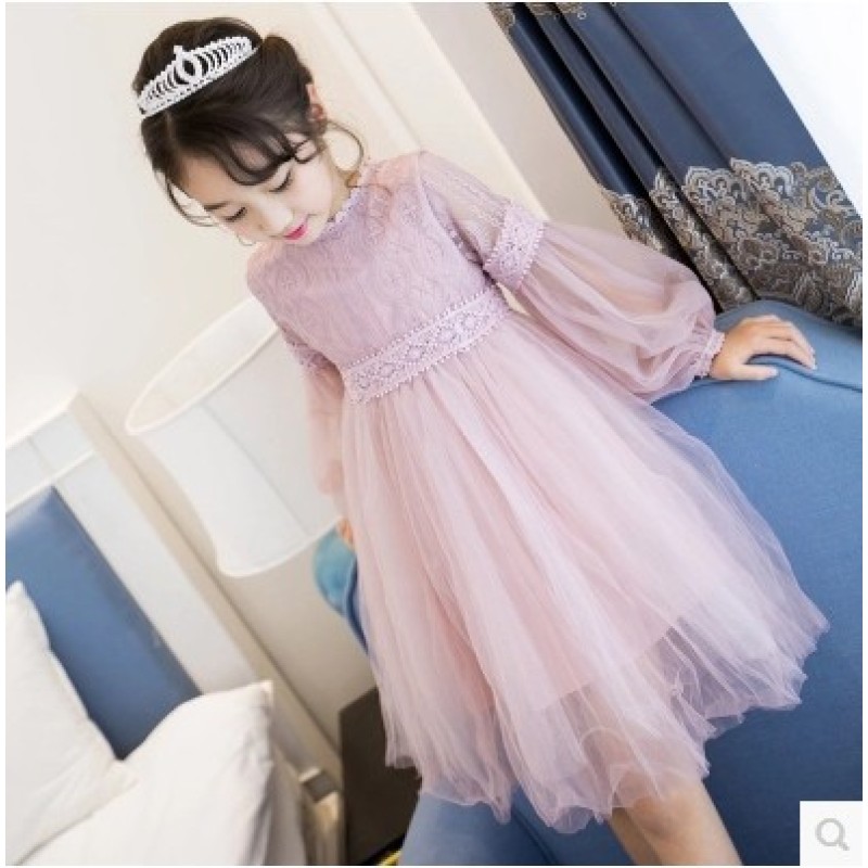 Hot Sale Latest Design Princess Long Sleeve Baby Girl Summer Flower Girl Frock Dress For Kids Girls