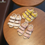 Conyson hot sale fashion summer rts Korean designer children hook & loop toddler girl fashion princess flower sandals kids shoes
