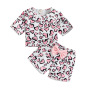 Conyson hot sale Latest korea Fashion designer Style Toddler Girl t-shirt Shorts clothes suit Kids leopard 2 pieces clothing Set