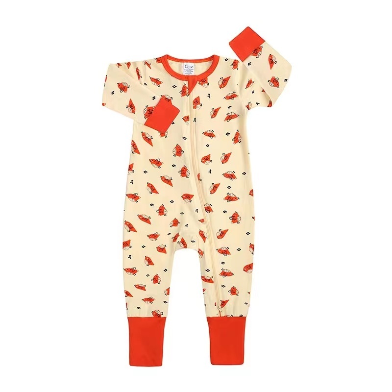 Conyson Hot Selling Spring Autumn Organic Cotton Cute Long Sleeves Zipper Knitted Children Clothing Vintage Baby Rompers