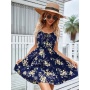 Conyson Dropshipping New Hot Sale Arrival Summer Sleeveless Floral Printed Simple Flavor Women's Flare Loose Vintage Dress