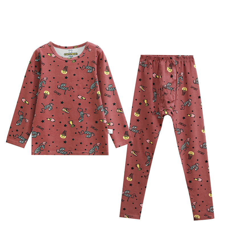 Conyson OEM ODM High Quality Spring Girls Cotton Breathable Long Sleeve Animal Cartoon Print Kids Pajamas