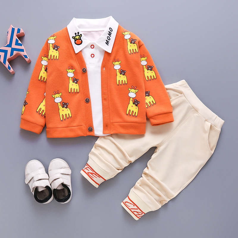Conyson kids bulk wholesale Factory Supply korea fashion boutique baby boy cotton clothing suit casual 3 pieces clothes sets