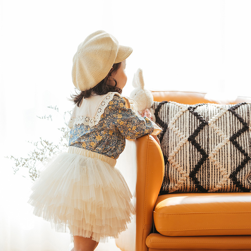 Wholesale A-Line Solid Color Polyester Mesh Fluffy Kids Girls Tutu Pink Ballet Tutu Skirts