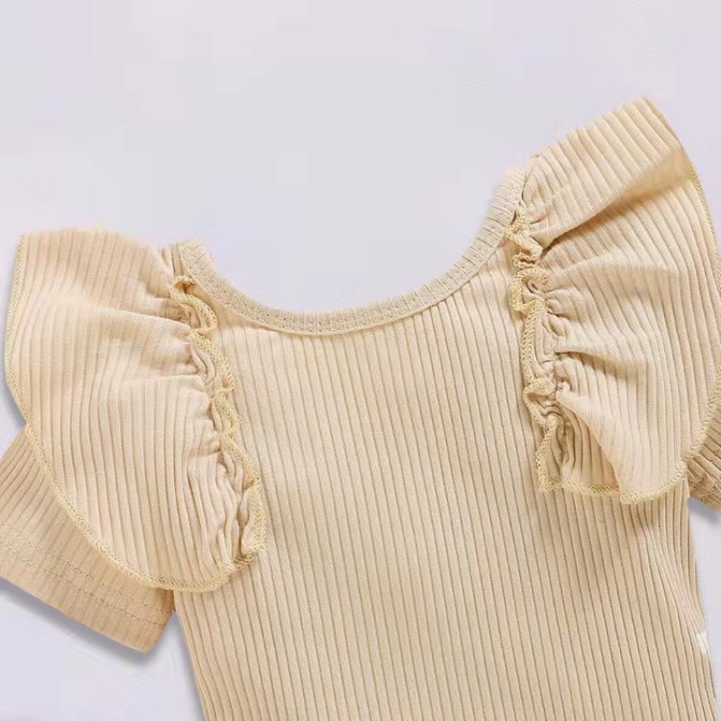 Conyson Wholesale 2021 Summer Rompers Outfits Girls Sets Summer Boutique Knitted Floral Patterns Baby Girl Clothes Set