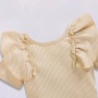 Conyson Wholesale 2021 Summer Rompers Outfits Girls Sets Summer Boutique Knitted Floral Patterns Baby Girl Clothes Set