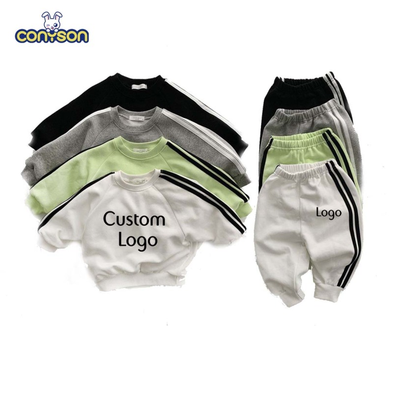 Conyson Wholesale Kids Boys Clothing Set Customized Children Girls Sweater Jogger Pants 2 Piece Boy Tracksuit Outfits