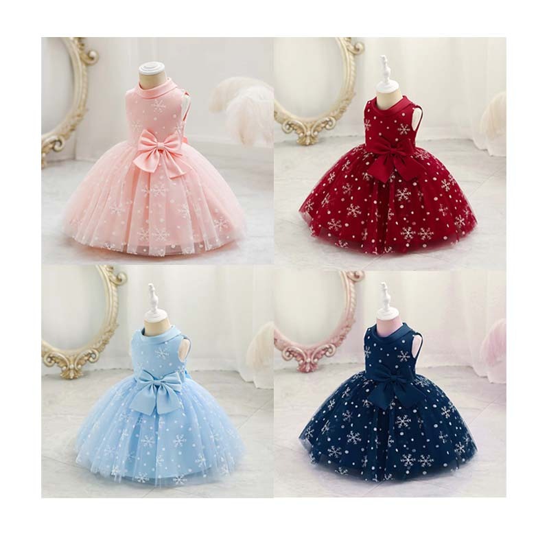 Conyson Embroidery Bow Quality Costume Cheap Little Girls Baby Frozen Prom Designs Skirt Puffy Luxury Evening Princess Dress
