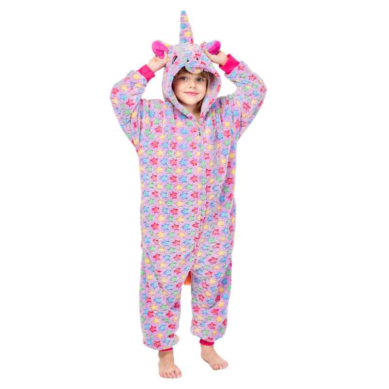 Wholesale Fleece Cartoon Winter Sleepwear Children Rompers Pajamas Kids Animals Pajamas