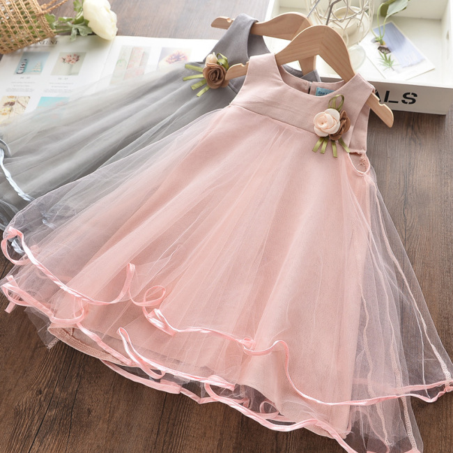 2020 Hot Sale Customize girls Sleeveless Dress kids clothing Children girls Birthday Kid Gown Boutique Dress