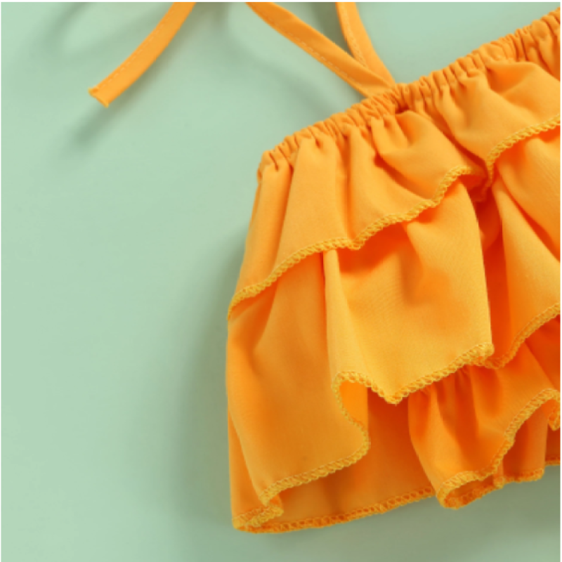 Conyson Wholesale Summer 1-5Y Littler Girls 2pcs Clothes Sets Solid Flower Sleeveless Vest White Skirts Boutique Kids Girl Suits