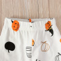Toddler Romper Boy Girl Baby Halloween Clothes Print Ghost Pumpkin Newborn Long Sleeve Playsuit Pants With Headband Suits