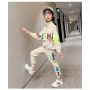 Conyson Children Clothes Autumn Cartoon Girls Sets Long Sleeve Tracksuit 2- 13 Years Girls Clothing Sport Suit Kids Clothes Sets