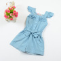 Conyson High Quality Euramerican Summer New Small Fly Sleeve Denim Overalls Kids Clothes Short Trousers Toddler Girls Suspender