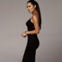 factory price Fashion New Women Casual V-Neck Halt Long Dresses Summer Girls Pencil Bodycon Sexy female hip Club Dress Clothing
