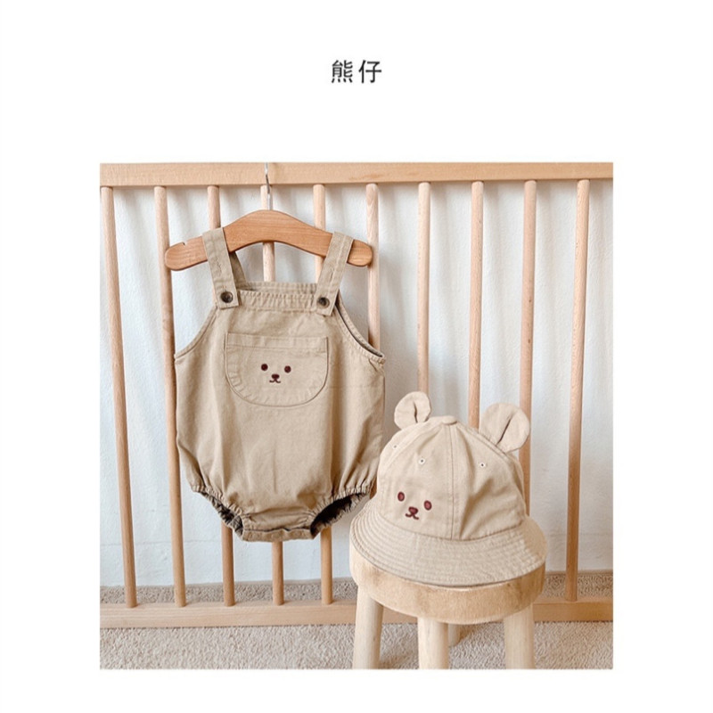 Conyson New Summer 2023 Unisex Pullover Suspenders Sleeveless Newborn Vintage Cute Pattern Bodysuit Cotton Baby clothes Romper