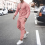 hot sale AUTUMN Custom logo Made Outdoor men's fashion jogger Clothes suits soild clothing two-piece adult sweater apparel Sets