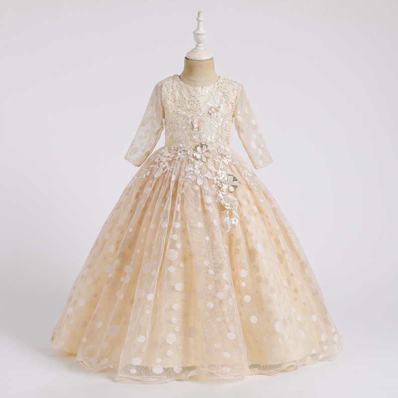 Girl Dresses Kids Fancy Formal Party Long Gown Irthday Party Party Girl Ball Gown