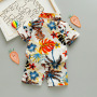 Baby Coconut Tree Pattern Popular Short Sleeve Shirt Boy Clothes 2021 New Coconut Tree Short-sleeved Cotton Children Suit