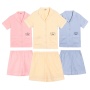 Solid Cotton Kids Cartoon Pajamas Solid Short Sleeves Girls Pyjamas Set Wholesale Kids Custom Two Piece Children Pajama Set