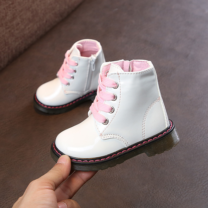 Conyson High Quality New Children Shoes PU Leather Waterproof Winter Kids Snow Shoes Girls Rubber Boots Fashion Martin Boots
