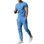 Wholesale summer custom Blank designer logo clothing tracksuit 2 two piece shirts and short set men