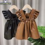 Conyson Delivery Fast Birthday Party Princess Kids Apparel Leather Design Baby Girl Spring Children Fly Sleeve Casual Dresses