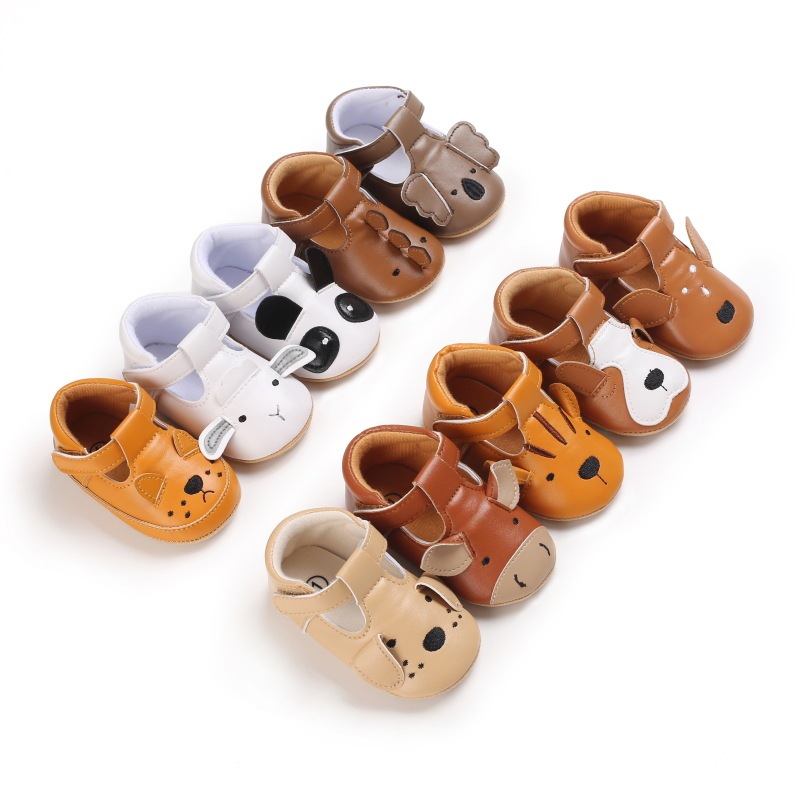 Wholesale 3D Cartoon Animals Pattern Toddler Shoes Breathable Antiskid Unisex Hook Loop Kids Infnt Shoes For 3-12M Baby