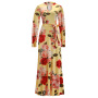 2022 Custom Summer Floral Long Skirts Hollow Out Printed Plus Size Women Clothing Holiday Elegant Casual Style Dress