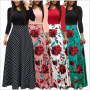 Conyson Spring Women Elegant Dresses Female Fashion Long Sleeve Floral Print Long Maxi Dress Ladies Casual Flower Vestido