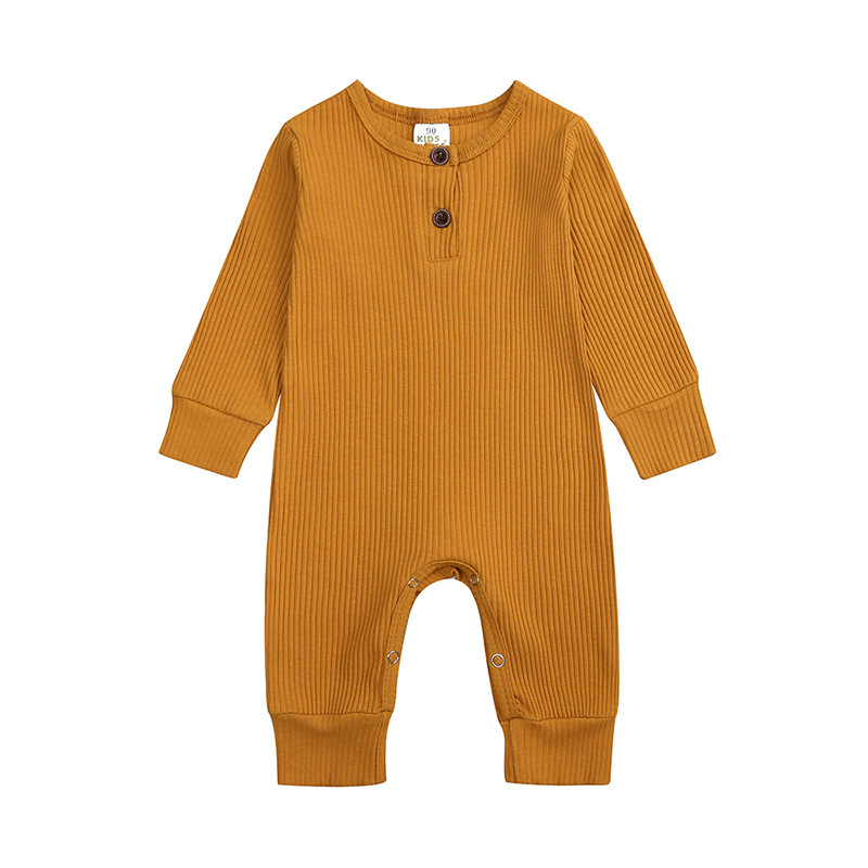 Hot Selling Autumn Organic Cotton Unisex Baby Romper Long Sleeve Baby Clothes Newborn Baby Romper Clothes