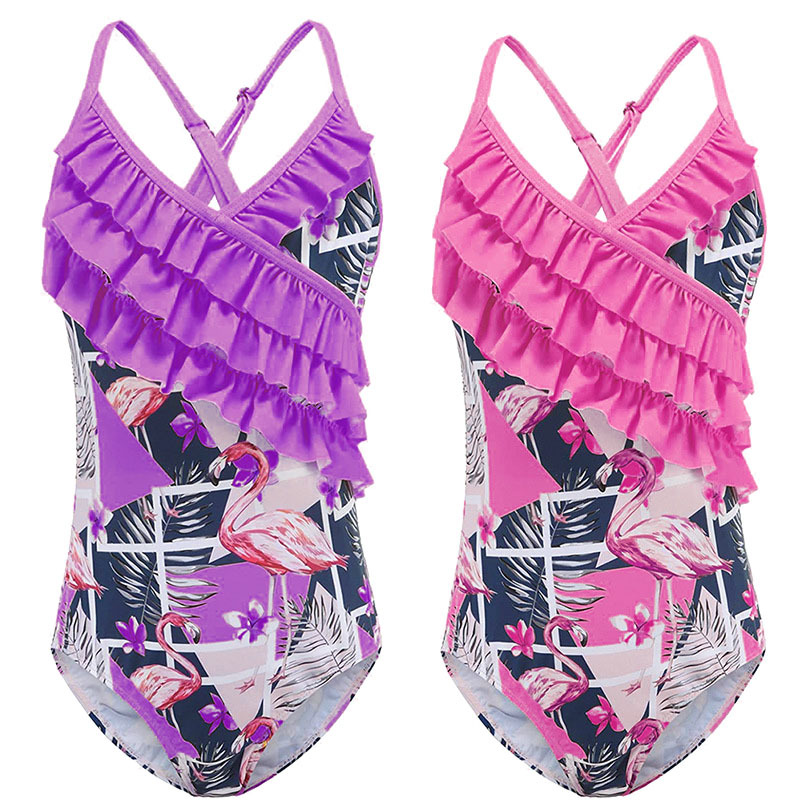 Conyson Wholesale Summer Baby Swimsuit Print Girls One-piece Quick Dry Cute baby Vacation Kids Clothes Girl Beach Bath Swimwear